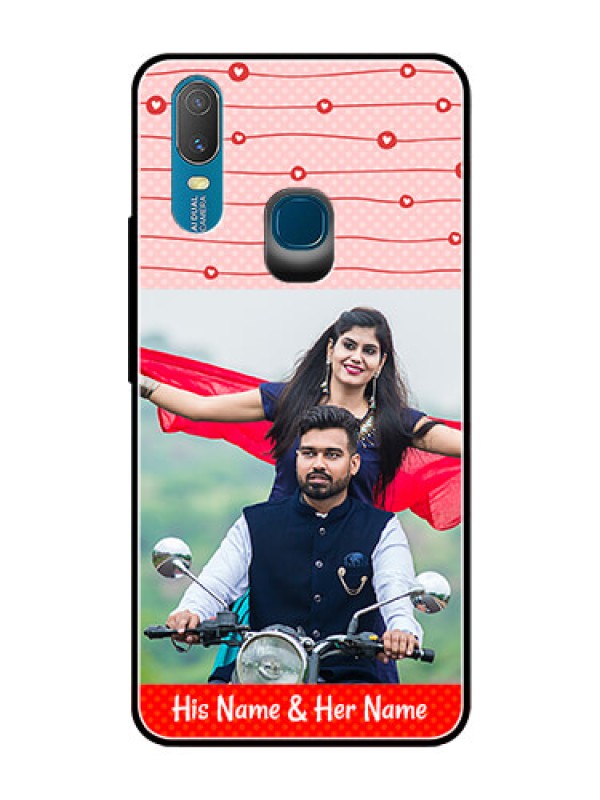 Custom Vivo Y11 (2019) Personalized Glass Phone Case  - Red Pattern Case Design