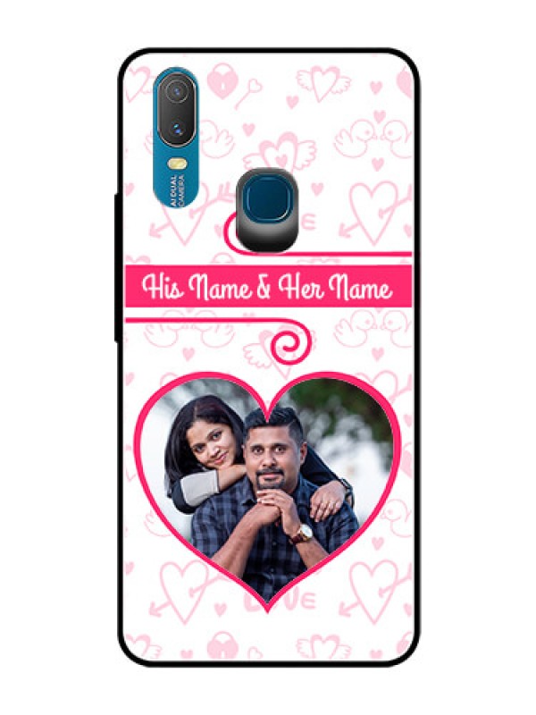 Custom Vivo Y11 (2019) Personalized Glass Phone Case  - Heart Shape Love Design