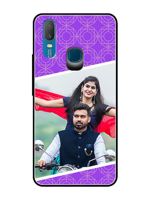 Custom Vivo Y11 (2019) Custom Glass Phone Case  - Violet Pattern Design