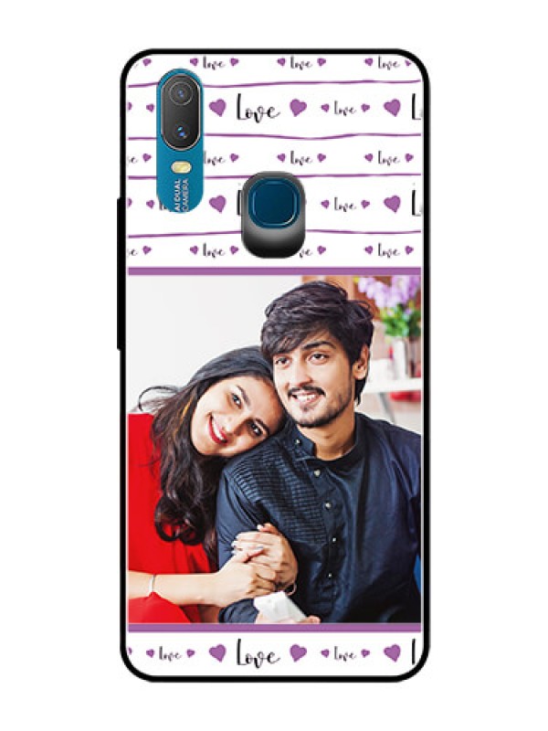 Custom Vivo Y11 (2019) Custom Glass Mobile Case  - Couples Heart Design