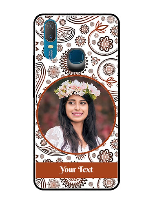 Custom Vivo Y11 (2019) Custom Glass Mobile Case  - Abstract Floral Design 