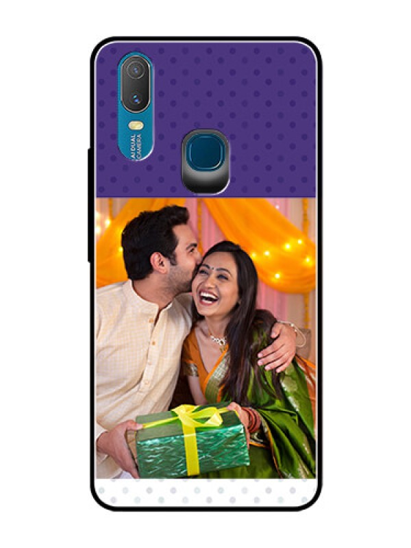 Custom Vivo Y11 (2019) Personalized Glass Phone Case  - Violet Pattern Design