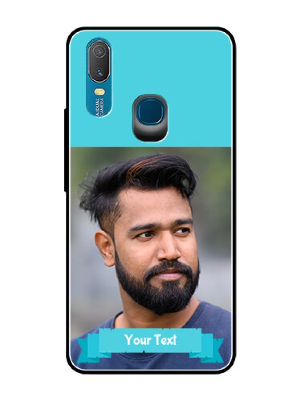 Custom Vivo Y11 (2019) Personalized Glass Phone Case  - Simple Blue Color Design