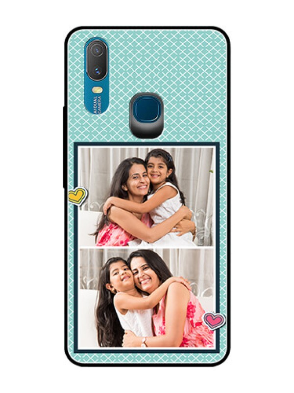 Custom Vivo Y11 (2019) Custom Glass Phone Case  - 2 Image Holder with Pattern Design
