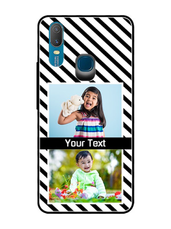 Custom Vivo Y11 (2019) Photo Printing on Glass Case  - Black And White Stripes Design
