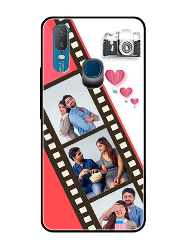Custom Vivo Y11 (2019) Personalized Glass Phone Case  - 3 Image Holder with Film Reel