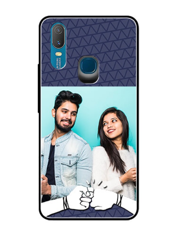Custom Vivo Y11 (2019) Photo Printing on Glass Case  - with Best Friends Design  