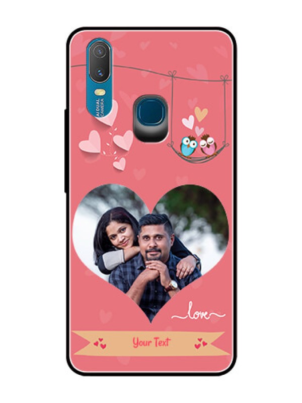 Custom Vivo Y11 (2019) Personalized Glass Phone Case  - Peach Color Love Design 