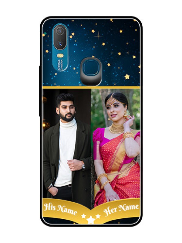 Custom Vivo Y11 (2019) Custom Glass Phone Case  - Galaxy Stars Backdrop Design