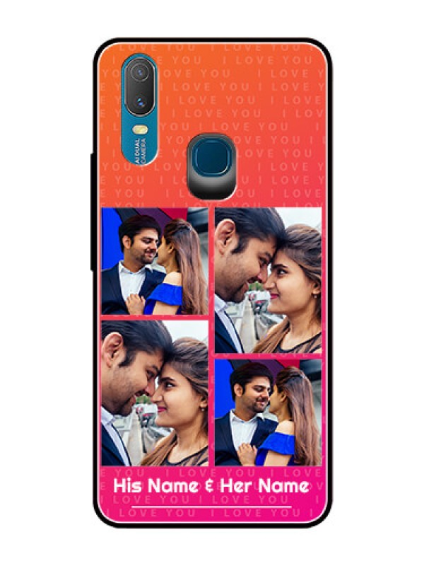Custom Vivo Y11 (2019) Custom Glass Phone Case  - I Love You Pink Design