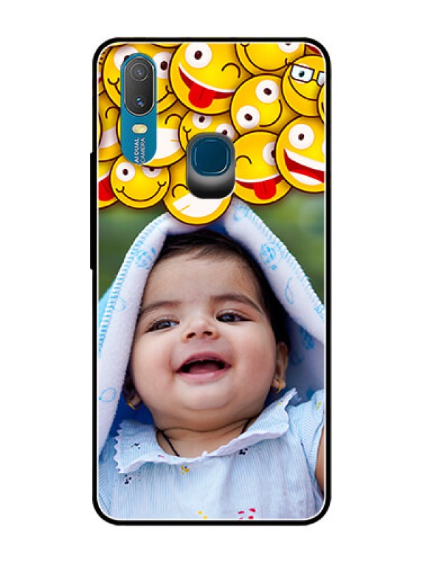 Custom Vivo Y11 (2019) Custom Glass Mobile Case  - with Smiley Emoji Design