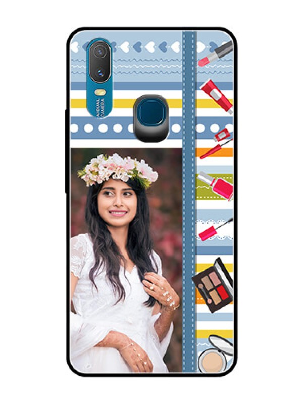 Custom Vivo Y11 (2019) Personalized Glass Phone Case  - Makeup Icons Design