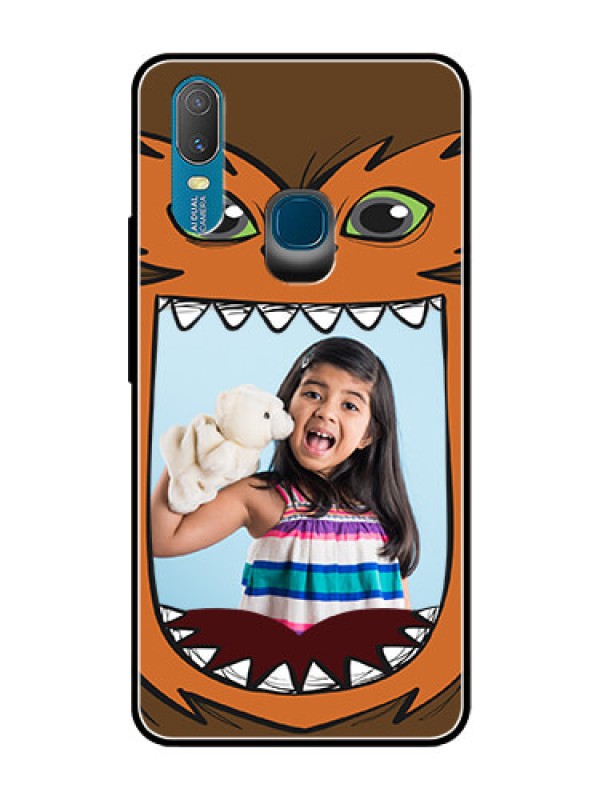 Custom Vivo Y11 (2019) Photo Printing on Glass Case  - Owl Monster Back Case Design