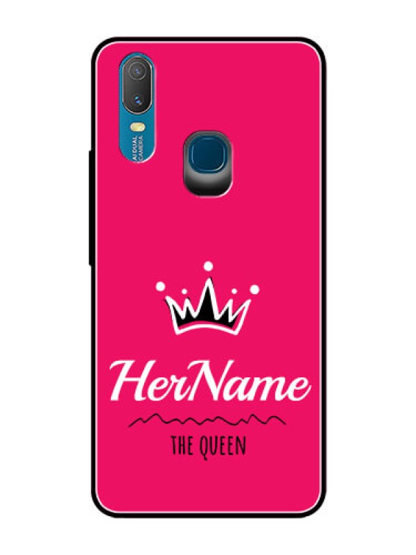Custom Vivo Y11 (2019) Glass Phone Case Queen with Name