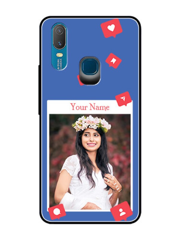 Custom Vivo Y11 (2019) Custom Glass Phone Case - Like Share And Comment Design