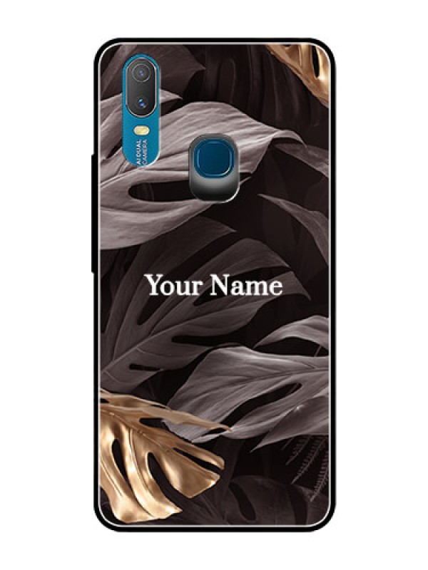 Custom Vivo Y11 (2019) Personalised Glass Phone Case - Wild Leaves digital paint Design