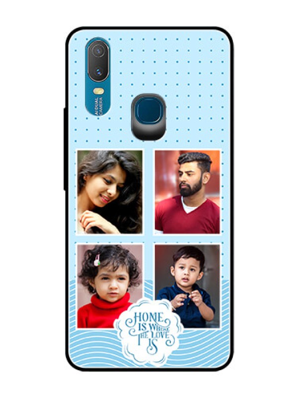 Custom Vivo Y11 (2019) Custom Glass Phone Case - Cute love quote with 4 pic upload Design