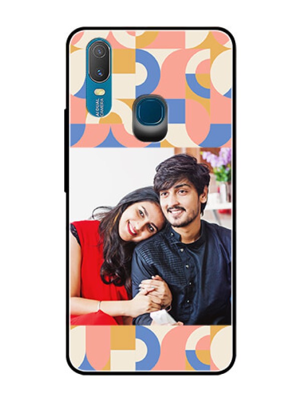Custom Vivo Y11 (2019) Photo Printing on Glass Case - Semi-circle Maze Pattern Design