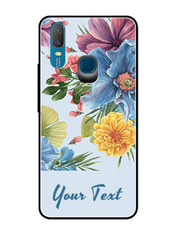 Custom Vivo Y11 (2019) Custom Glass Mobile Case - Stunning Watercolored Flowers Painting Design