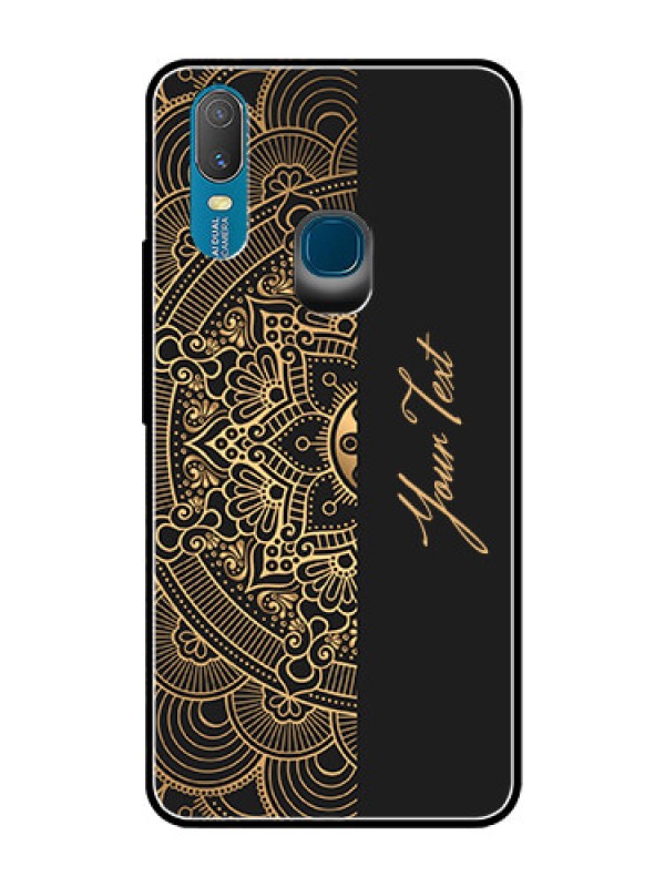 Custom Vivo Y11 (2019) Photo Printing on Glass Case - Mandala art with custom text Design
