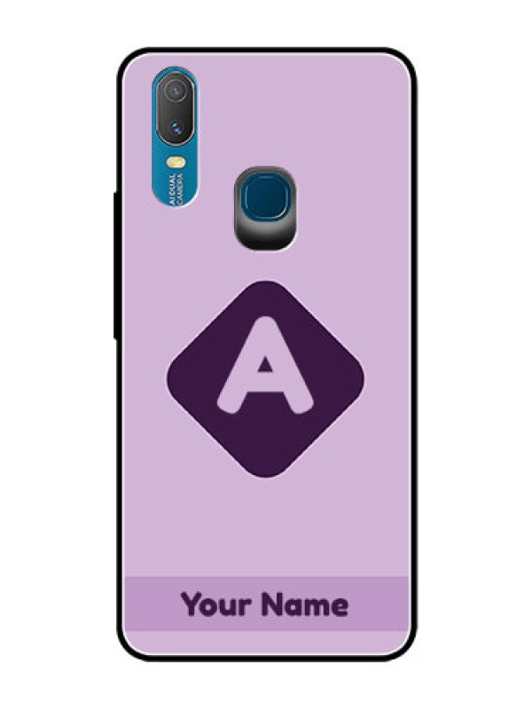 Custom Vivo Y11 (2019) Custom Glass Mobile Case - Custom Letter in curved badge Design