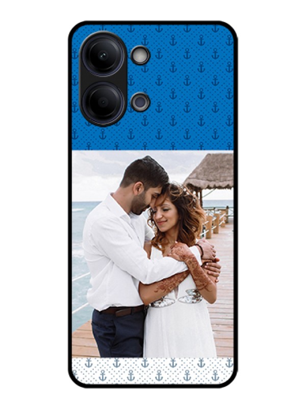 Custom Vivo Y11 5G Custom Glass Phone Case - Blue Anchors Design