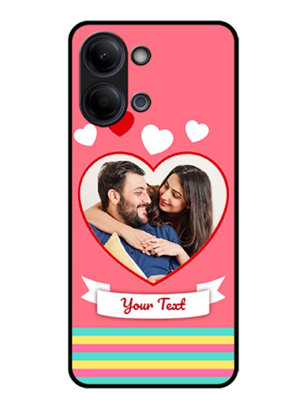 Custom Vivo Y11 5G Custom Glass Phone Case - Love Shapes Doodle Design