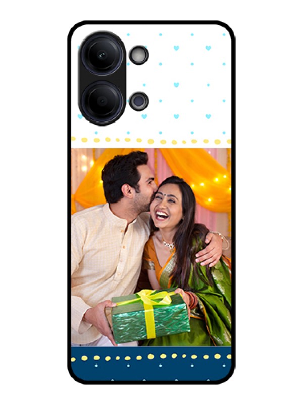 Custom Vivo Y11 5G Custom Glass Phone Case - White And Blue Abstract Design