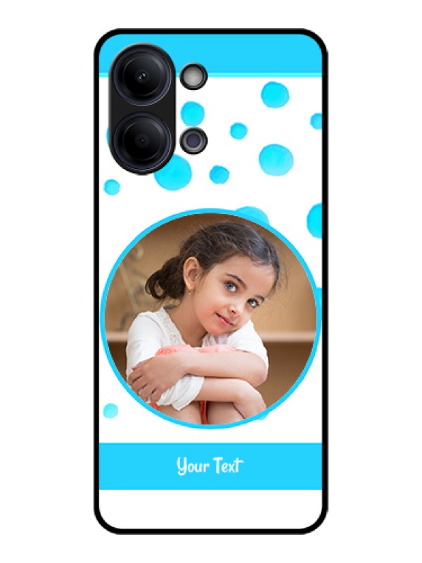 Custom Vivo Y11 5G Custom Glass Phone Case - Blue Bubbles Pattern Design