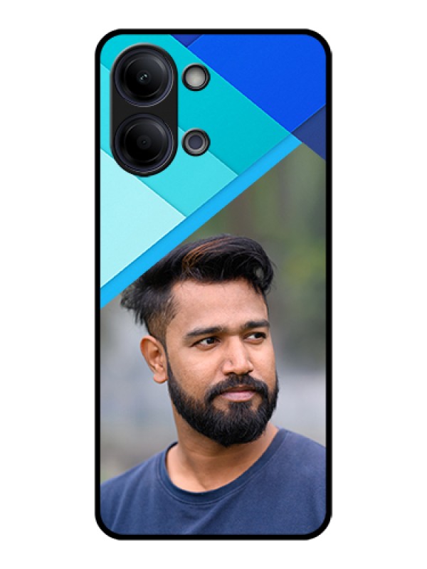 Custom Vivo Y11 5G Custom Glass Phone Case - Blue Pattern Design