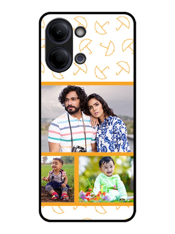 Custom Vivo Y11 5G Custom Glass Phone Case - Yellow Pattern Design