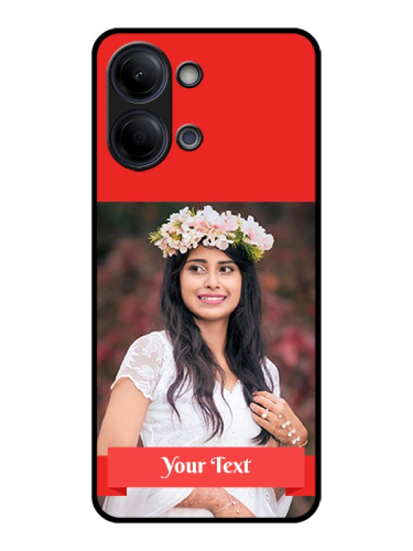 Custom Vivo Y11 5G Custom Glass Phone Case - Simple Red Color Design