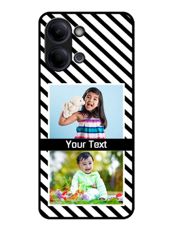Custom Vivo Y11 5G Custom Glass Phone Case - Black And White Stripes Design