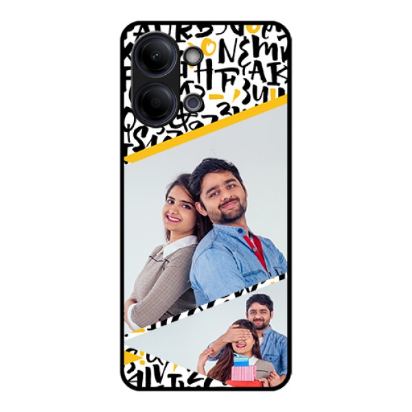 Vivo Y11 5G Custom Glass Phone Case - Letters Pattern Design