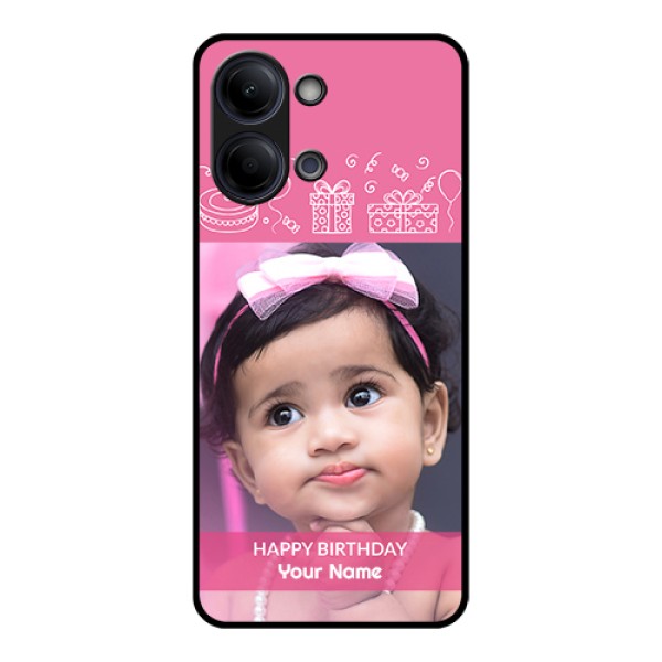 Vivo Y11 5G Custom Glass Phone Case - With Birthday Line Art Design Vivo Y11 5G Custom Glass Phone Case - With Birthday Line Art Design