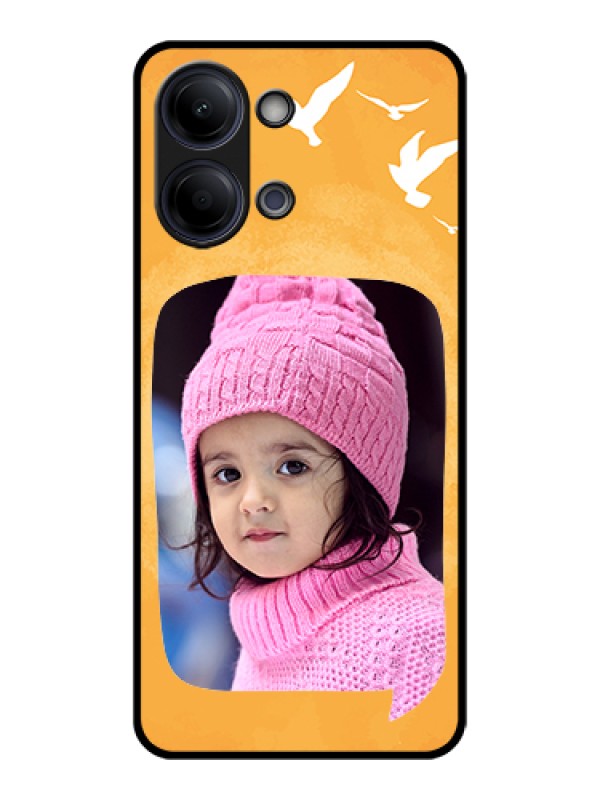 Custom Vivo Y11 5G Custom Glass Phone Case - Water Color Design With Bird Icons