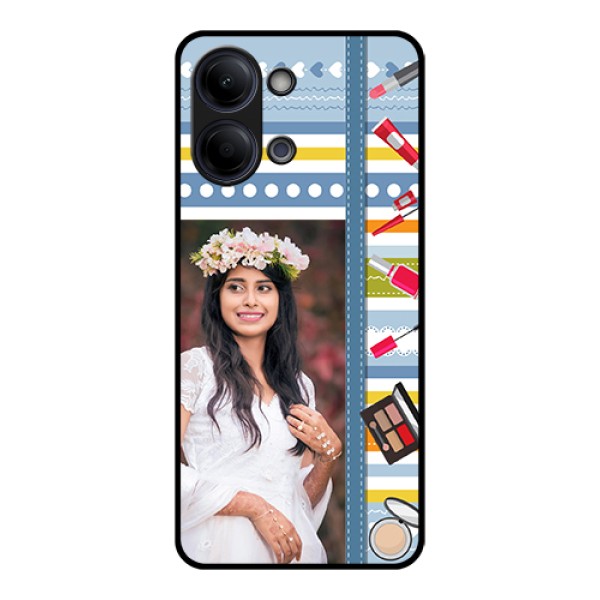 Vivo Y11 5G Custom Glass Phone Case - Makeup Icons Design