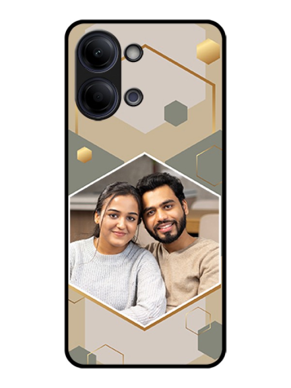 Custom Vivo Y11 5G Custom Glass Phone Case - Stylish Hexagon Pattern Design