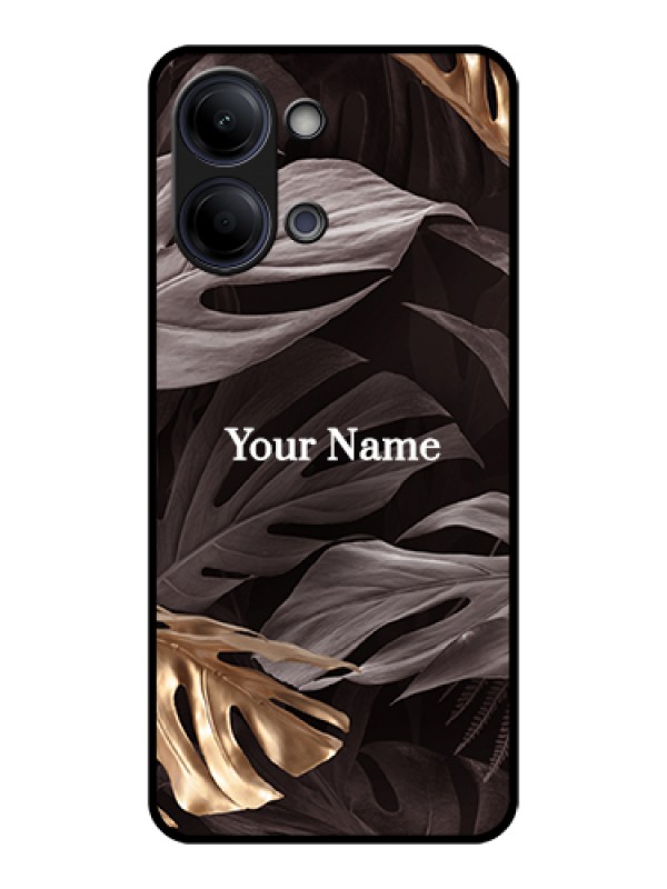Custom Vivo Y11 5G Custom Glass Phone Case - Wild Leaves Digital Paint Design