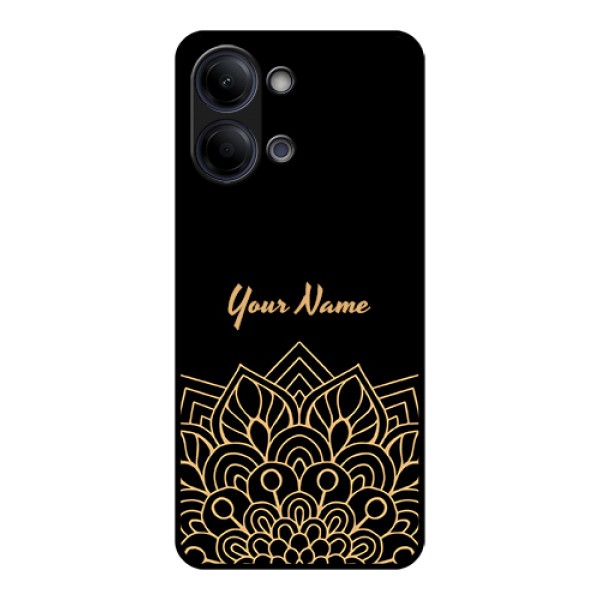 Vivo Y11 5G Custom Glass Phone Case - Golden Mandala Design