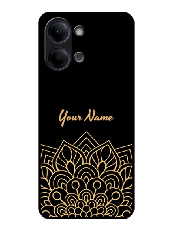Custom Vivo Y11 5G Custom Glass Phone Case - Golden Mandala Design