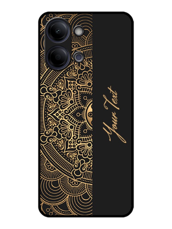 Custom Vivo Y11 5G Custom Glass Phone Case - Mandala Art With Custom Text Design