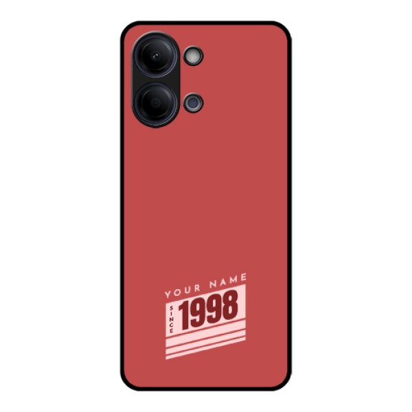 Vivo Y11 5G Custom Glass Phone Case - Red Custom Year Of Birth Design Vivo Y11 5G Custom Glass Phone Case - Red Custom Year Of Birth Design