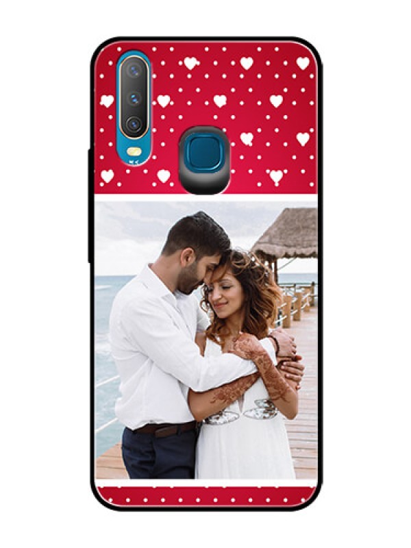 Custom Vivo Y12 Photo Printing on Glass Case  - Hearts Mobile Case Design