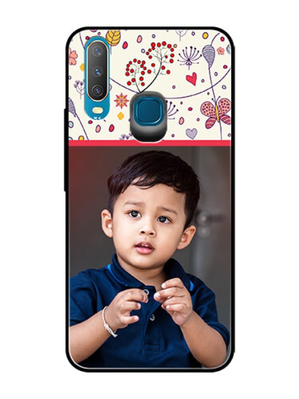 Custom Vivo Y12 Custom Glass Mobile Case  - Premium Floral Design