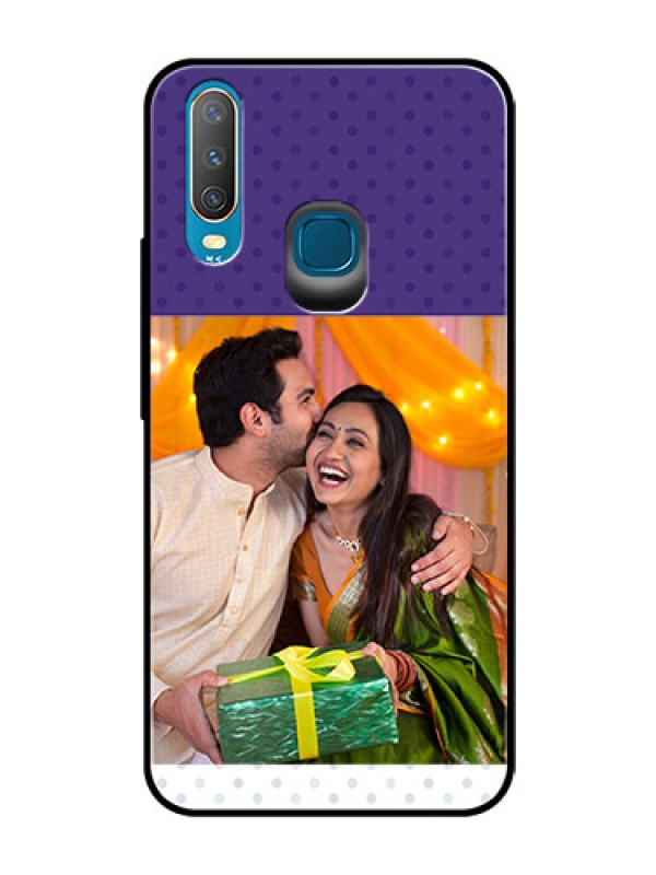 Custom Vivo Y12 Personalized Glass Phone Case  - Violet Pattern Design