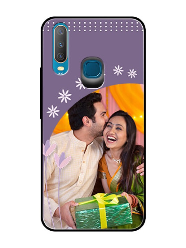 Custom Vivo Y12 Custom Glass Mobile Case  - Lavender flowers design 