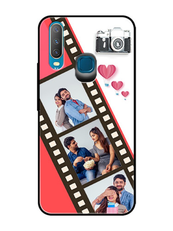 Custom Vivo Y12 Personalized Glass Phone Case  - 3 Image Holder with Film Reel