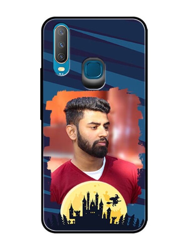 Custom Vivo Y12 Photo Printing on Glass Case  - Halloween Witch Design 