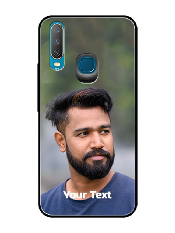Custom Vivo Y12 Glass Mobile Cover: Photo with Text